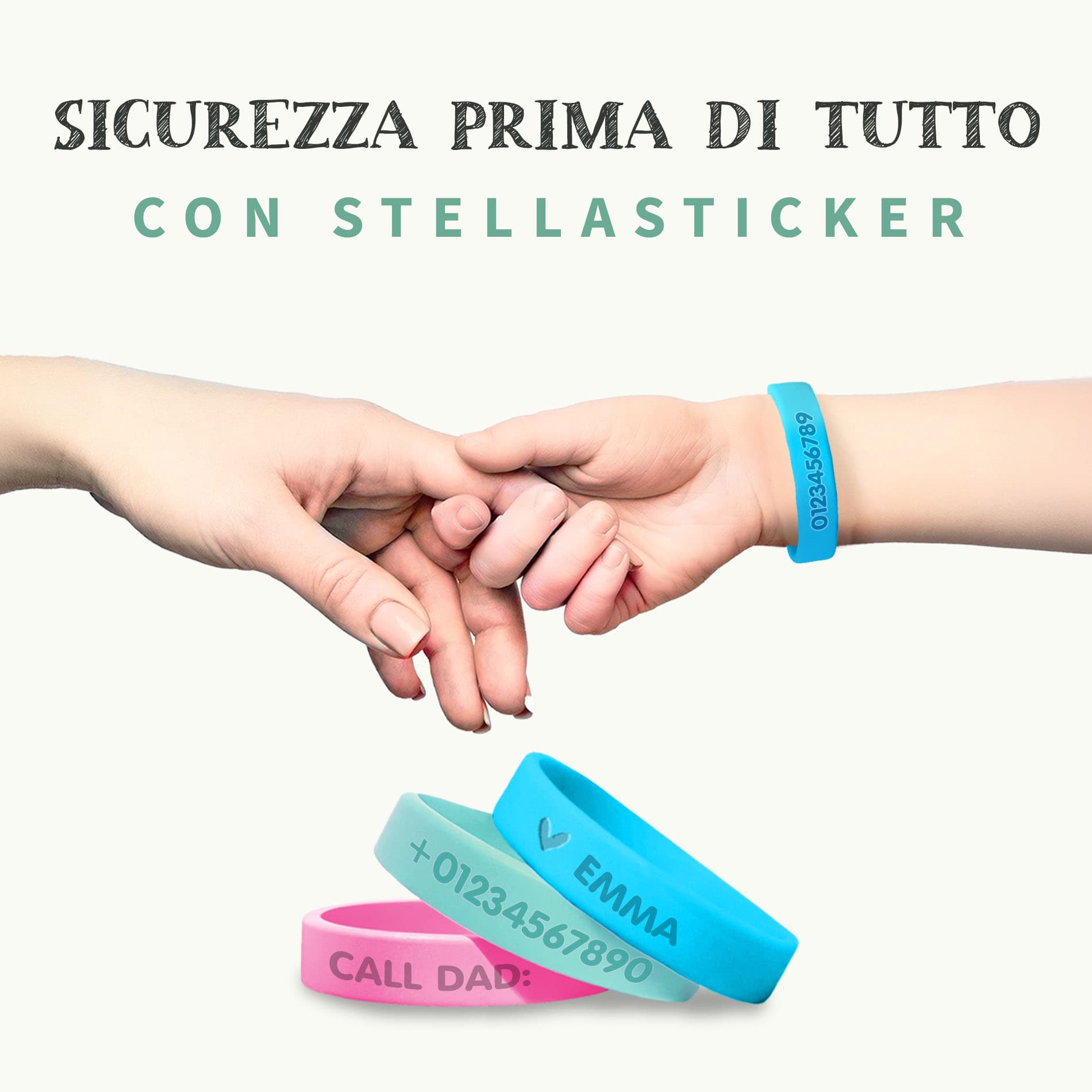 Braccialetto SOS con Nome - Luminoso