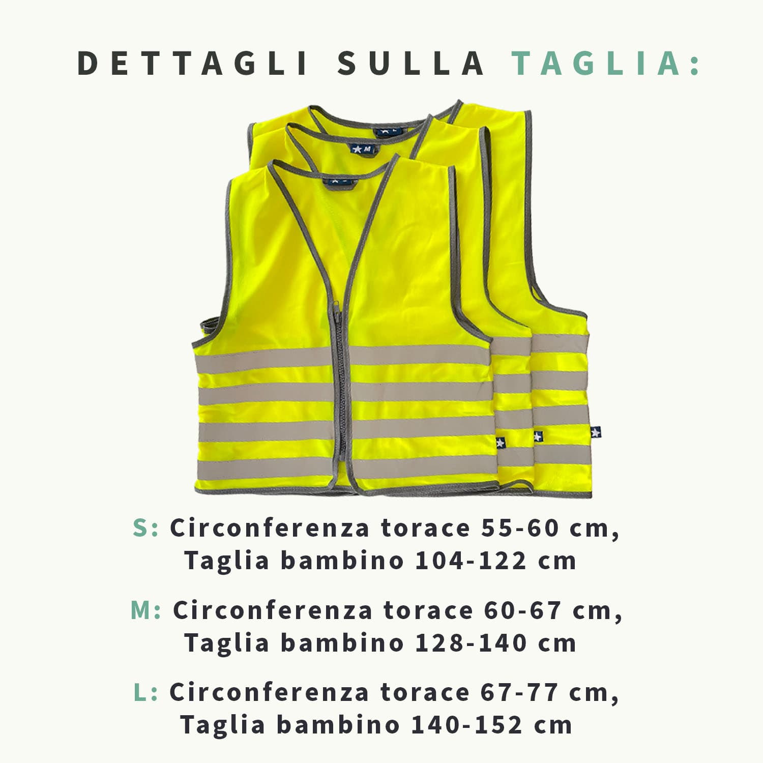 Gilet di sicurezza fluorescente per bambini con nome - Base
