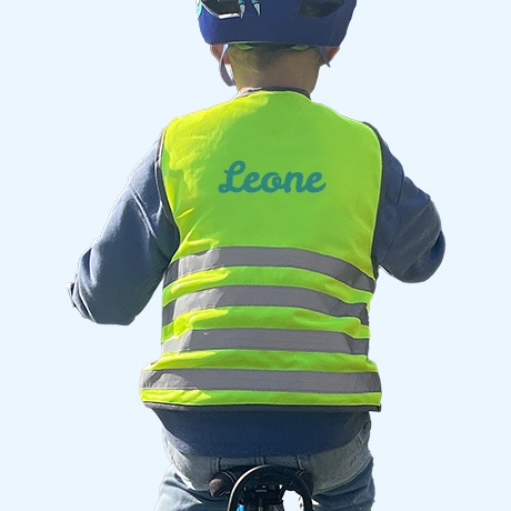 Gilet di sicurezza fluorescente per bambini con nome - Base