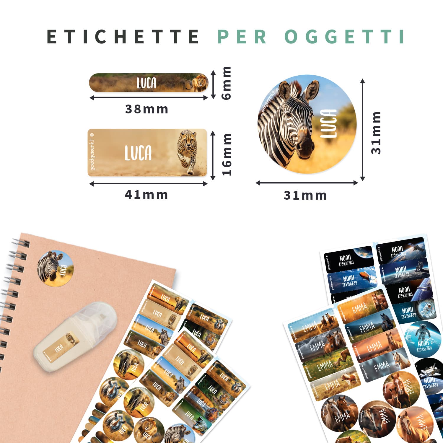 Set etichette con nome - Mondo reale