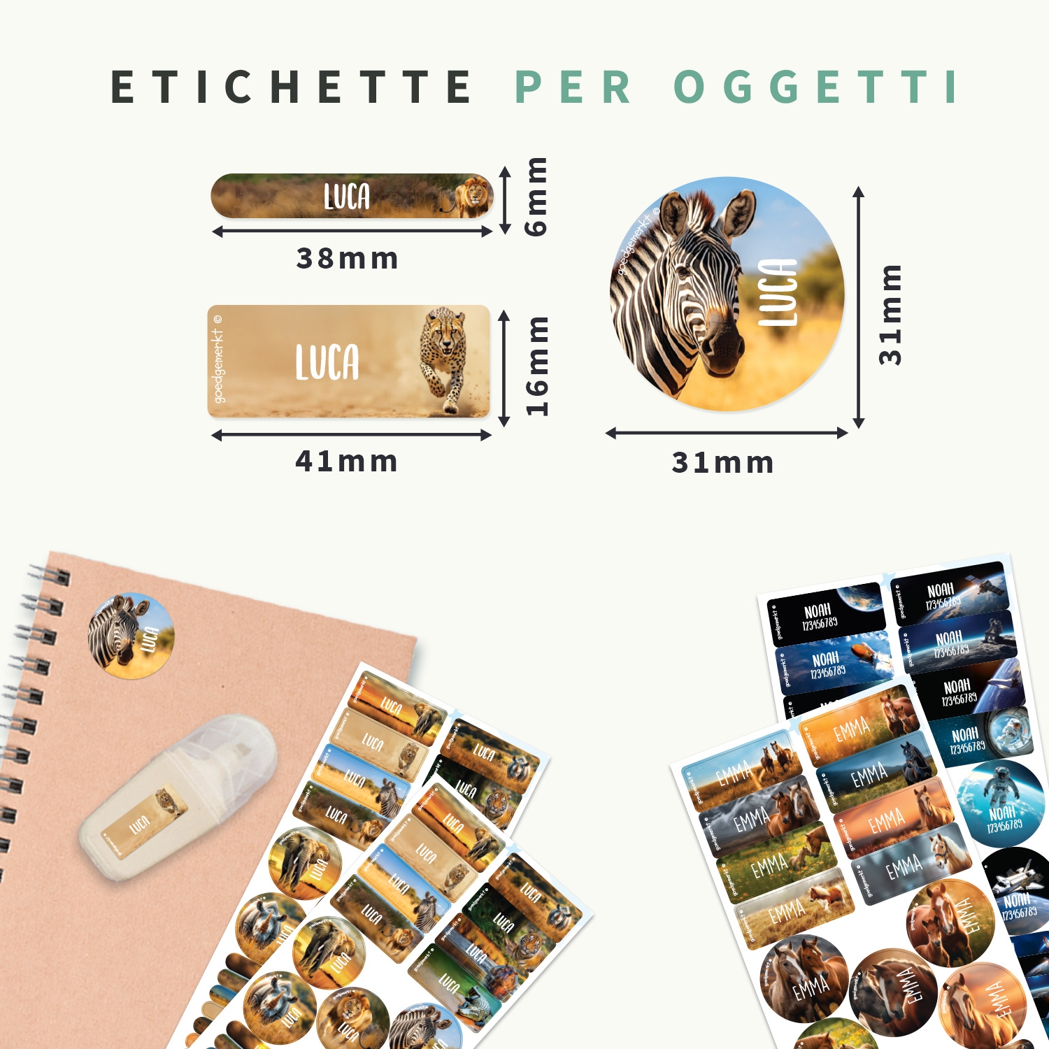 Set etichette con nome - Mondo reale