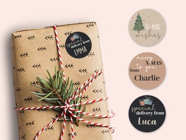 Adesivi di Natale con nome